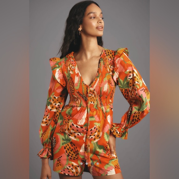 FARM Rio NWT | Tropical Ruffle Sleeve Romper | XS - Picture 2 of 4